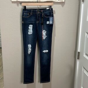 Lucky Brand Jeans Girl Zoe Size 14 Jegging Skinny Stretchy Distressed NWT School